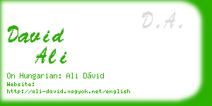 david ali business card